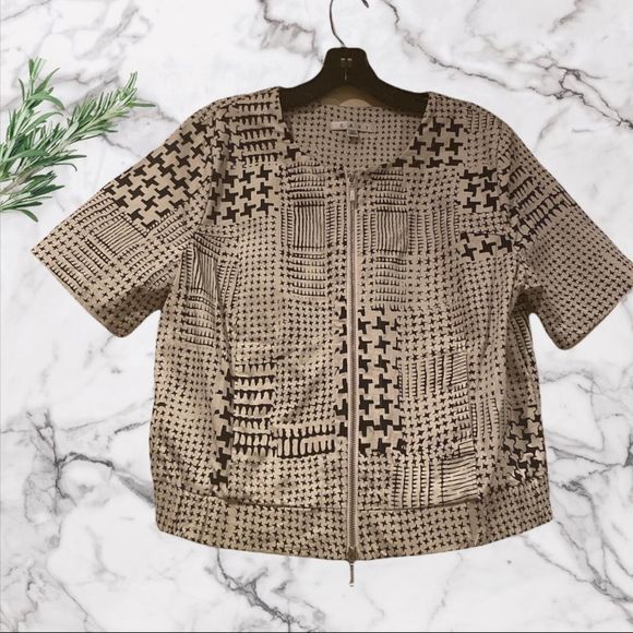 CAbi Coupe Houndstooth Bomber Jacket